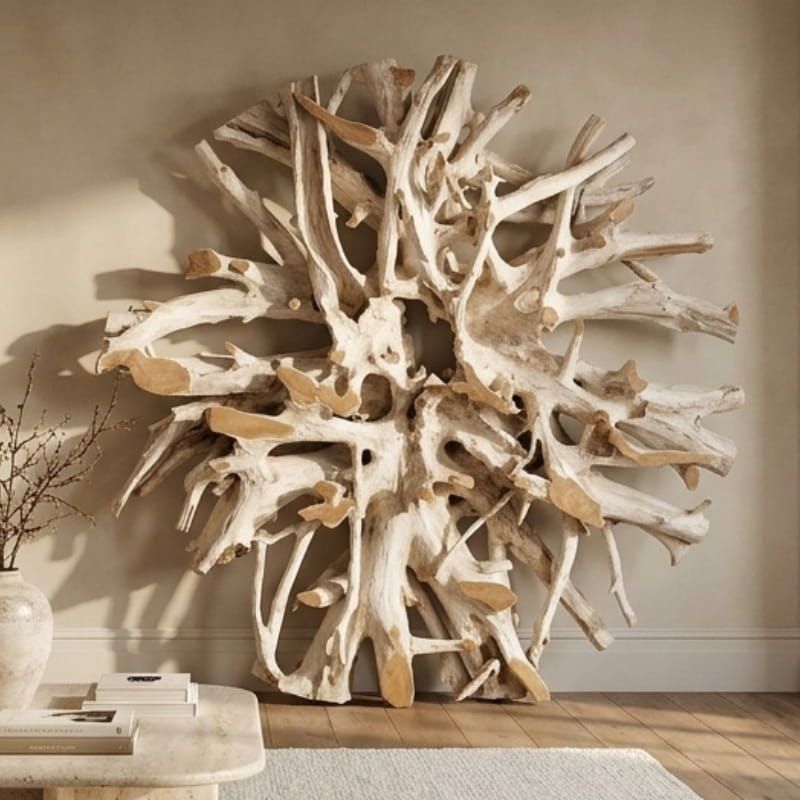 Décoration ronde en racine de teck RACINE Ø200cm