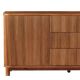Buffet moderne en chêne massif cannelé HOUSTON 180cm