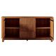 Buffet moderne en chêne massif cannelé HOUSTON 180cm
