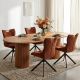 Table repas ovale en chêne massif HOUSTON 220cm