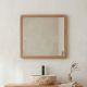 Miroir carré salle de bain en teck massif GARIS 60cm