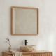 Miroir carré salle de bain en teck massif GARIS 60cm