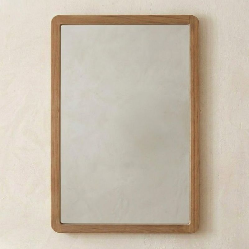 Miroir salle de bain 80 cm en teck massif GARIS