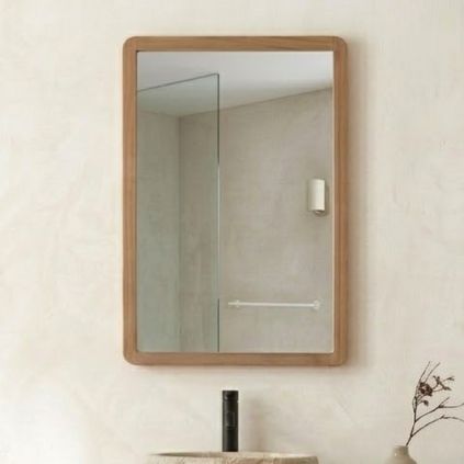 Miroir salle de bain 80 cm en teck massif GARIS