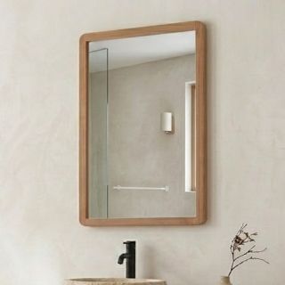 Miroir salle de bain 80 cm en teck massif GARIS