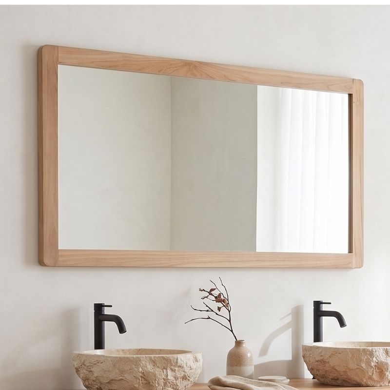 Miroir salle de bain en teck GARIS 120cm
