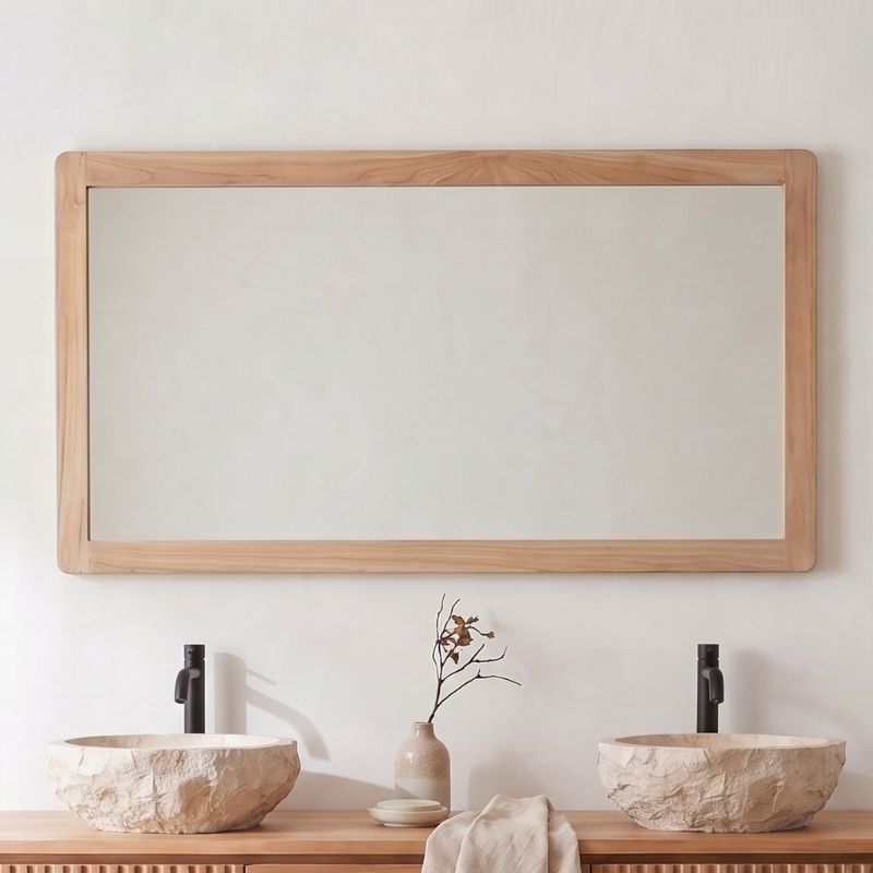 Miroir salle de bain en teck GARIS 120cm