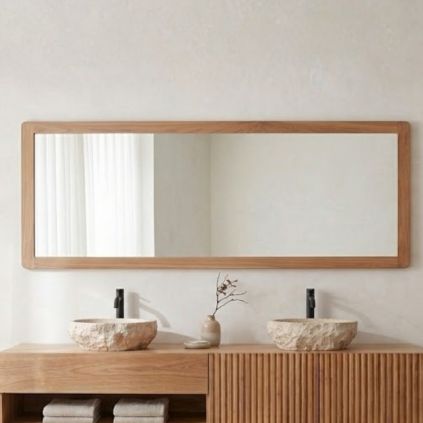 Miroir salle de bain en teck GARIS 160cm