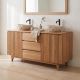 Meuble salle de bain teck massif GARIS 150cm