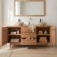 Meuble salle de bain teck massif GARIS 150cm
