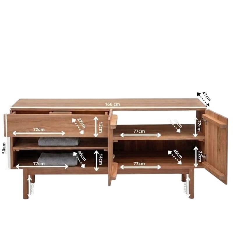 Meuble salle de bain teck massif GARIS 160cm