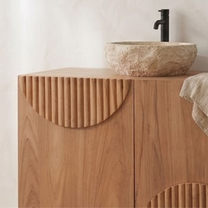Meuble salle de bain teck massif GARIS 75cm