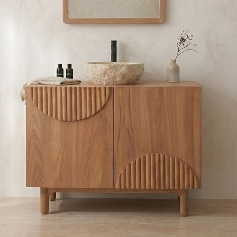 Meuble salle de bain teck massif GARIS 75cm