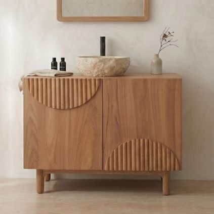 Meuble salle de bain teck massif GARIS 75cm