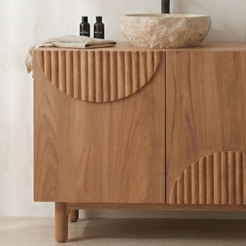 Meuble salle de bain teck massif GARIS 75cm
