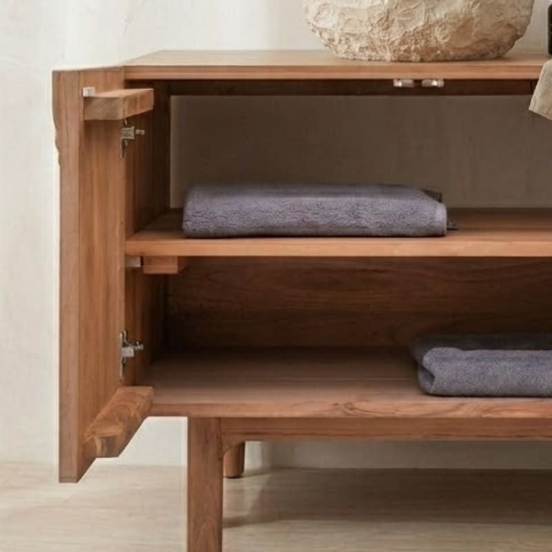 Meuble salle de bain teck massif GARIS 75cm