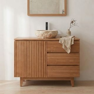 Meuble salle de bain teck massif GARIS 80cm