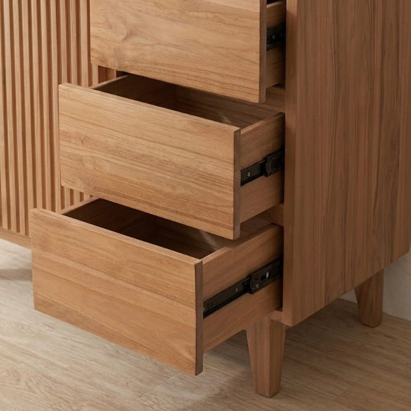 Meuble salle de bain teck massif GARIS 80cm