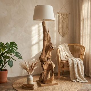 Lampadaire teck naturel RUSTIC h160cm
