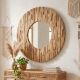 Miroir teck recyclé mosaïque RUSTIC rond 100cm