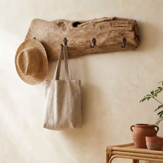 Porte-manteaux patère teck recyclé RUSTIC 90cm