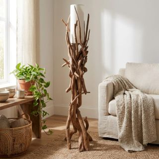 Lampadaire bois flotté teck BRANCHE h180cm