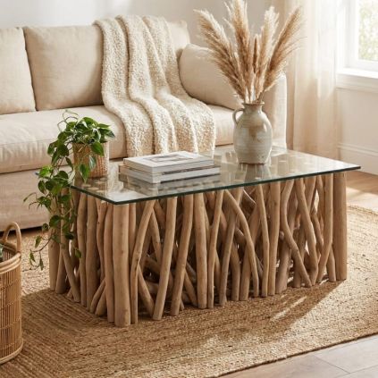 Table basse branches de teck BRANCHE 100cm