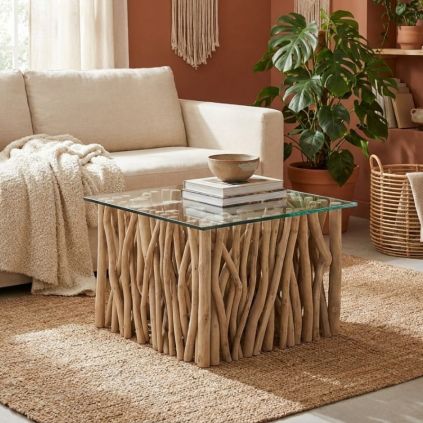 Table basse branches de teck BRANCHE 60cm