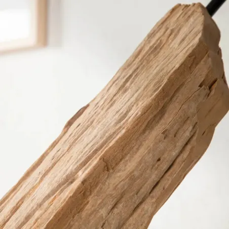 Lampadaire bois flotté h180cm RUSTIC abat-jour beige