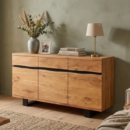 Buffet acacia massif live edge CANOPIA 160cm 3 portes