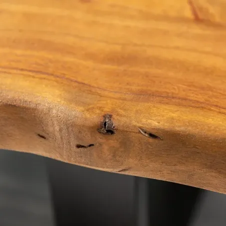 Table basse acacia massif live edge CANOPIA 110cm pieds trapèze