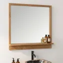 Miroir salle de bain teck MANDI 80cm avec tablette