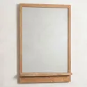 Miroir salle de bain teck MANDI 60cm avec tablette