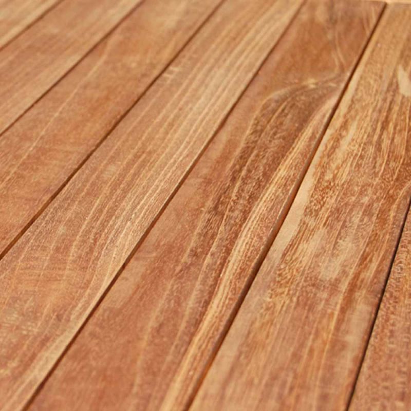 Plateau teck massif table extérieur ovale 120/180cm extensible JATI