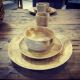 Assiette et autres pour la table en teck KAYU 2 tailles