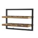 Etagère à vin murale teck et métal recyclés HOME SOLUTION 50cm
