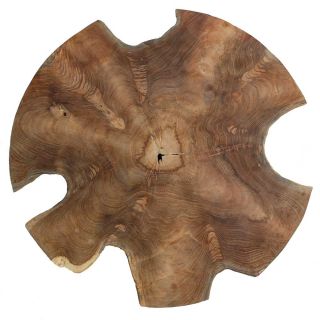 Déco murale RACINE TECK 60cm rond tranche de racine