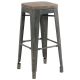 Tabouret de bar métal bois VINTAGE pin