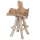 Chaise de bar bois naturel RACINE TECK 70cm 4 pieds