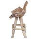 Chaise de bar bois brut RACINE TECK 70cm 4 pieds