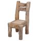Chaise teck recyclé RUSTIC dossier haut 50cm