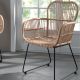 Fauteuil rotin naturel et métal RATTAN 62cm salon