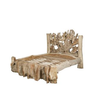 lit en racine de teck 2 places