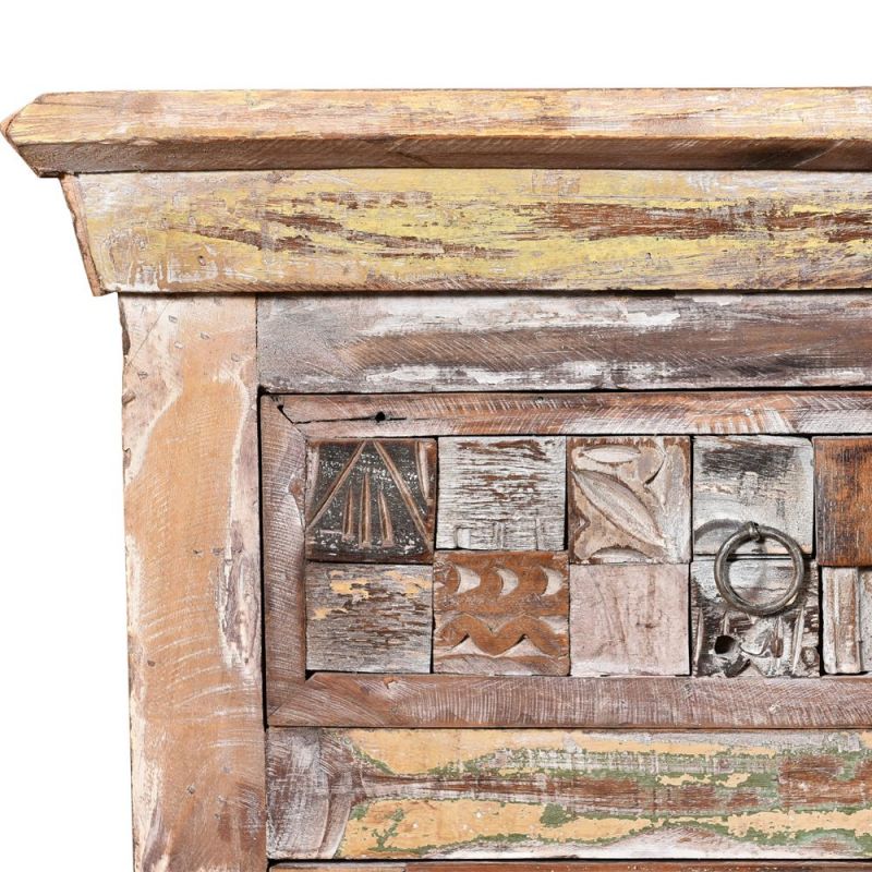 Bahut mosaïque bois INDIA 249cm