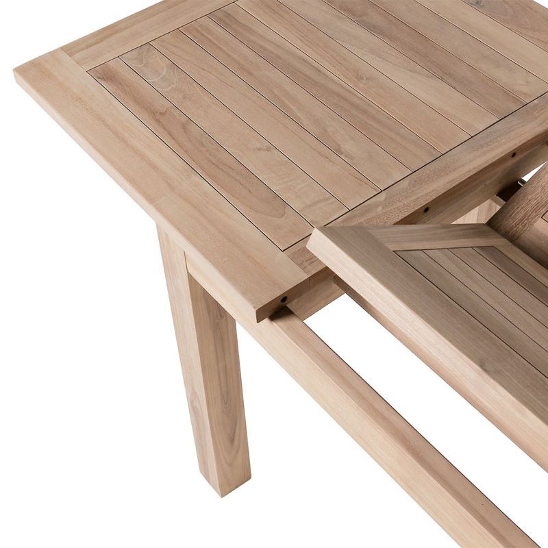 Table teck exterieur extensible rectangulaire 120/180 x 70cm