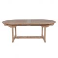 Table teck extérieur ovale 220/260/300cm extensible JATI