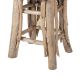 Tabouret nature teck et peau BRANCHE Ø36cm