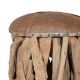 Tabouret naturel en bois et peau BRANCHE Ø37cm