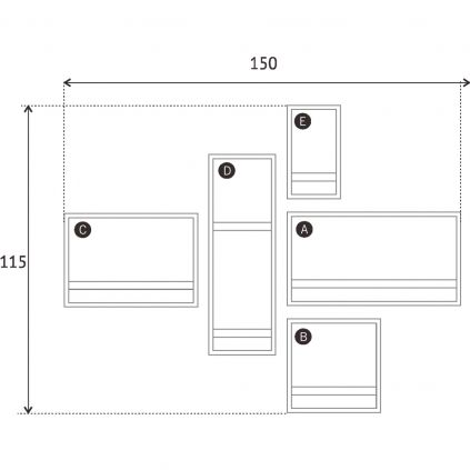Ensemble étagères teck recyclé SHELFMATE originale 150x115cm
