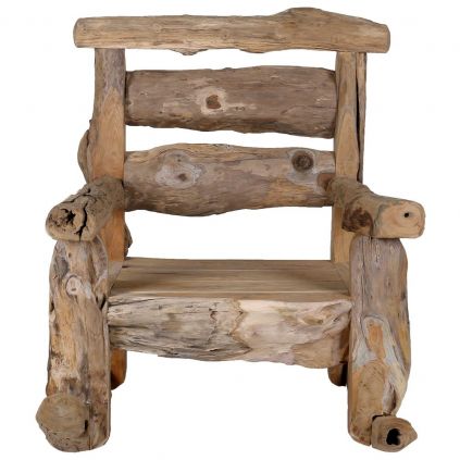 Fauteuil à bascule teck recyclé RUSTIC 60cm